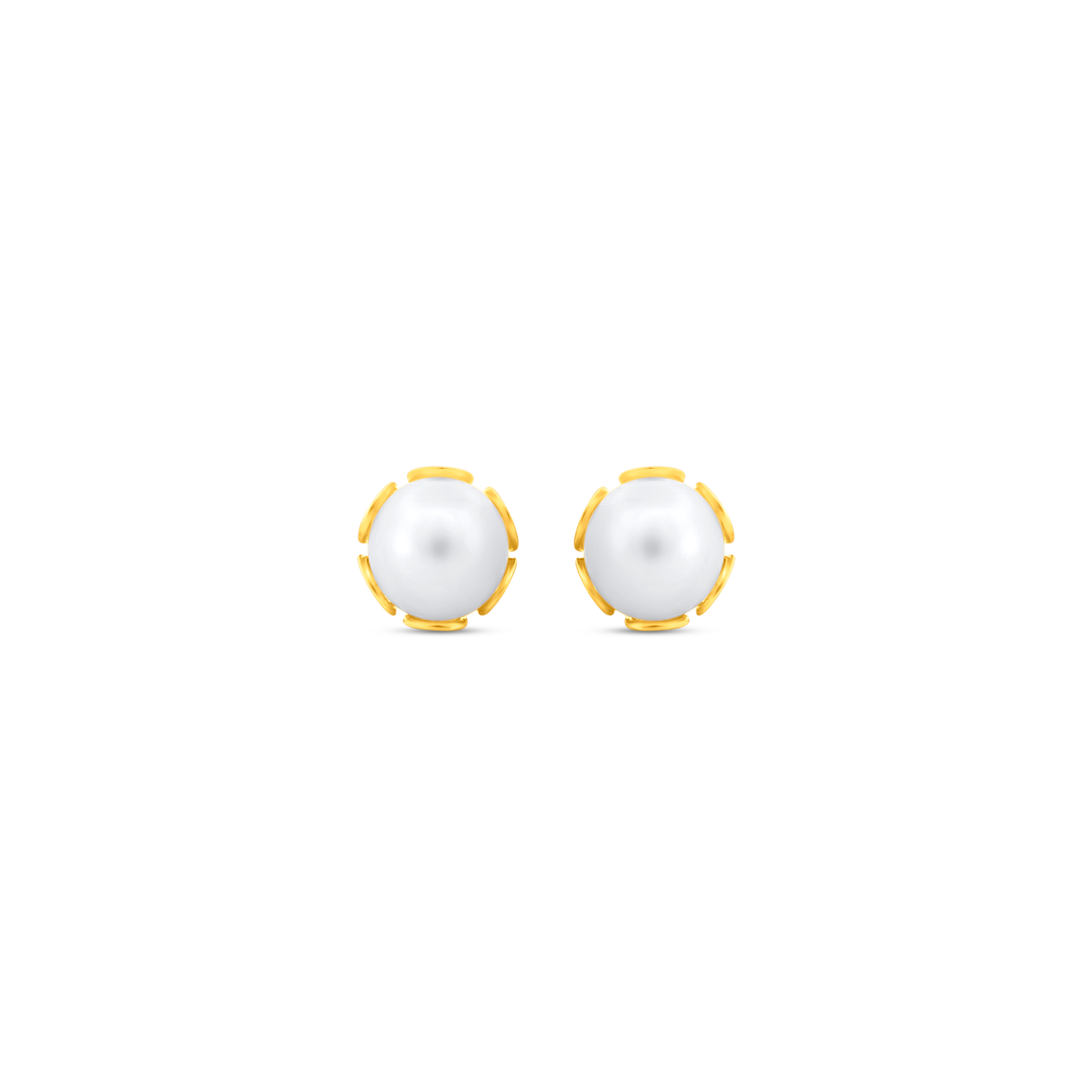 22K Gold Elegant Pearl Stud Earrings
