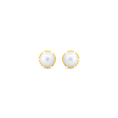 22K Gold Elegant Pearl Stud Earrings