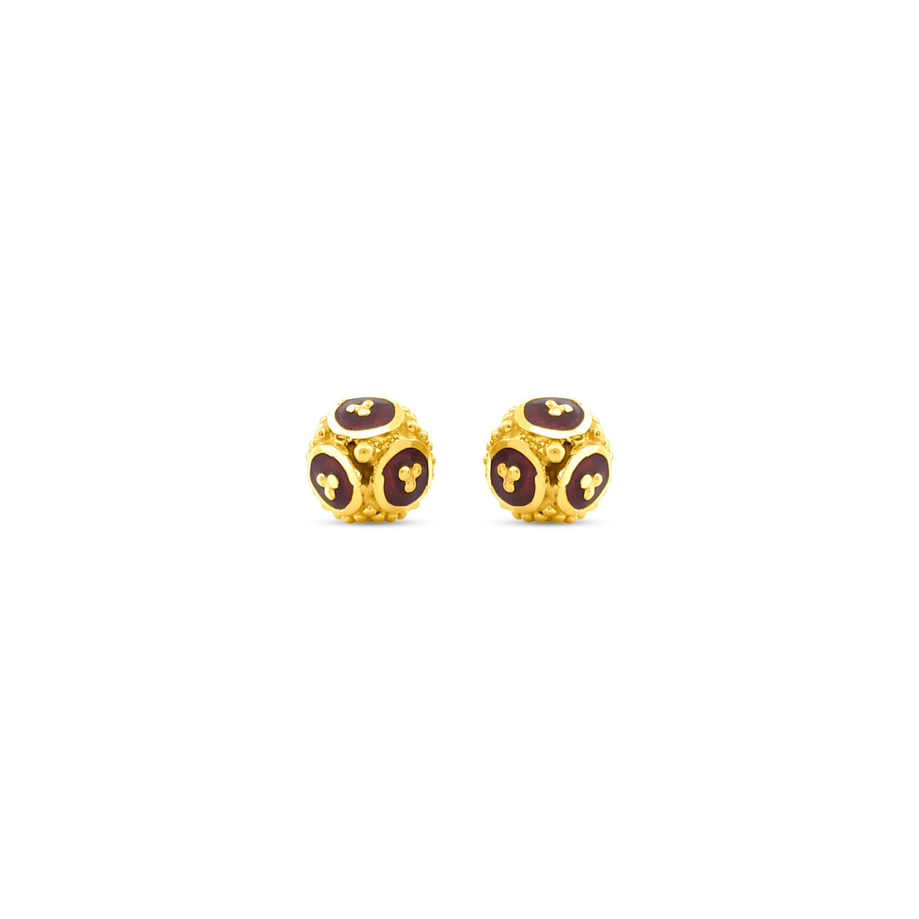 22K Gold White Meenakari Stud Earrings
