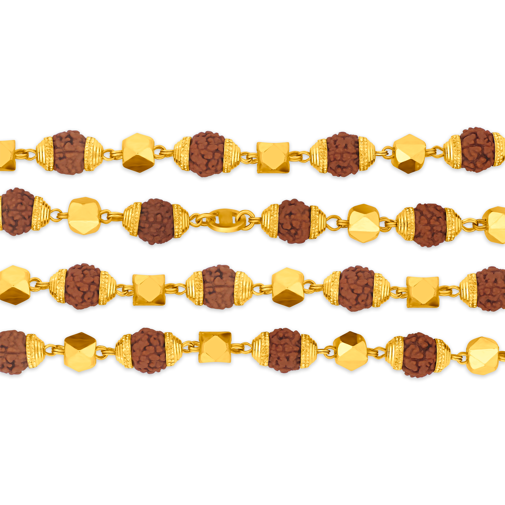 22K Gold Spiritual Elegance Rudraksha Chain - 28"