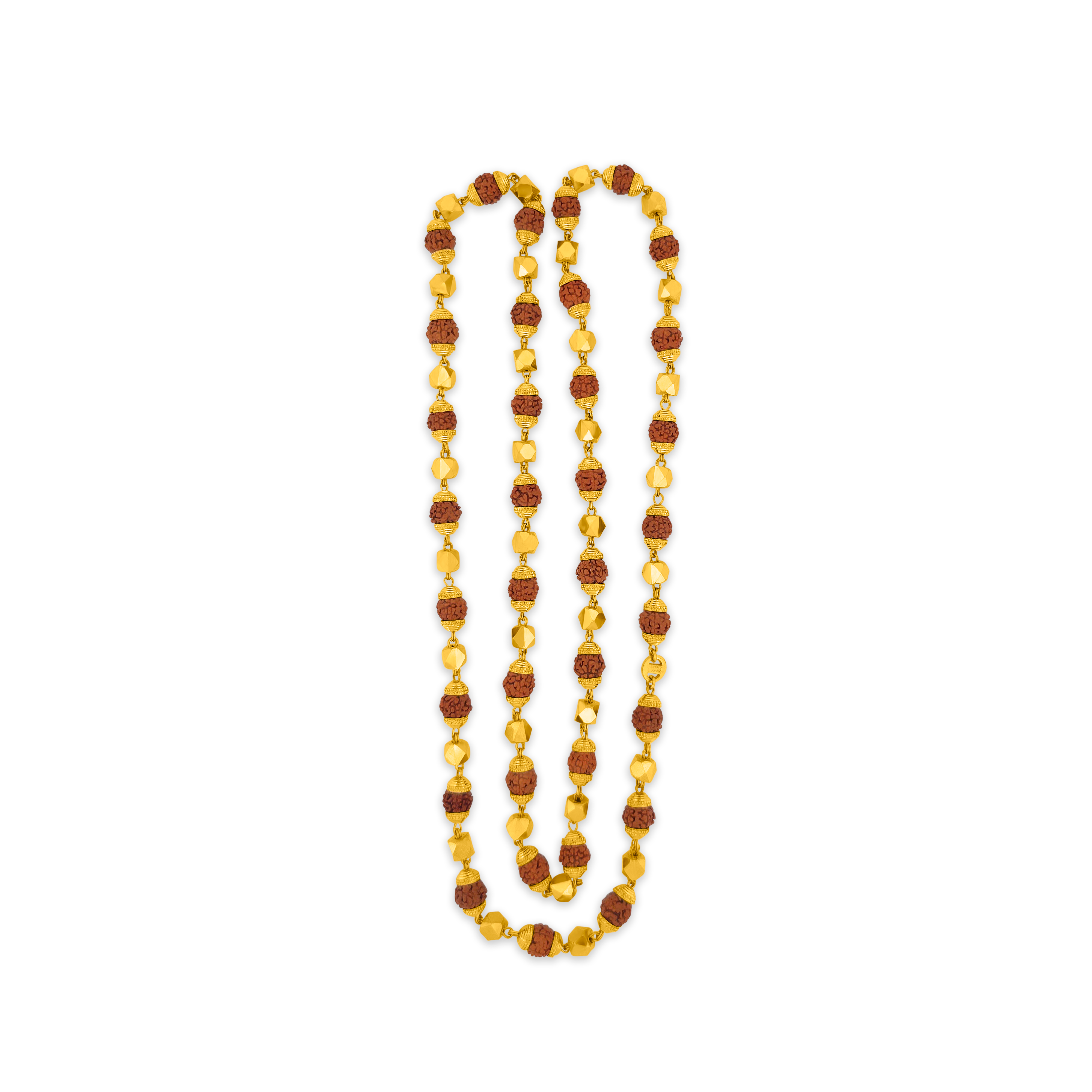 22K Gold Spiritual Elegance Rudraksha Chain - 28"