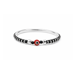 Silver Red Evil Eye Nazariya Baby Kadas - Set of 2