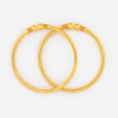 22K Gold Ball Pipe Bangles