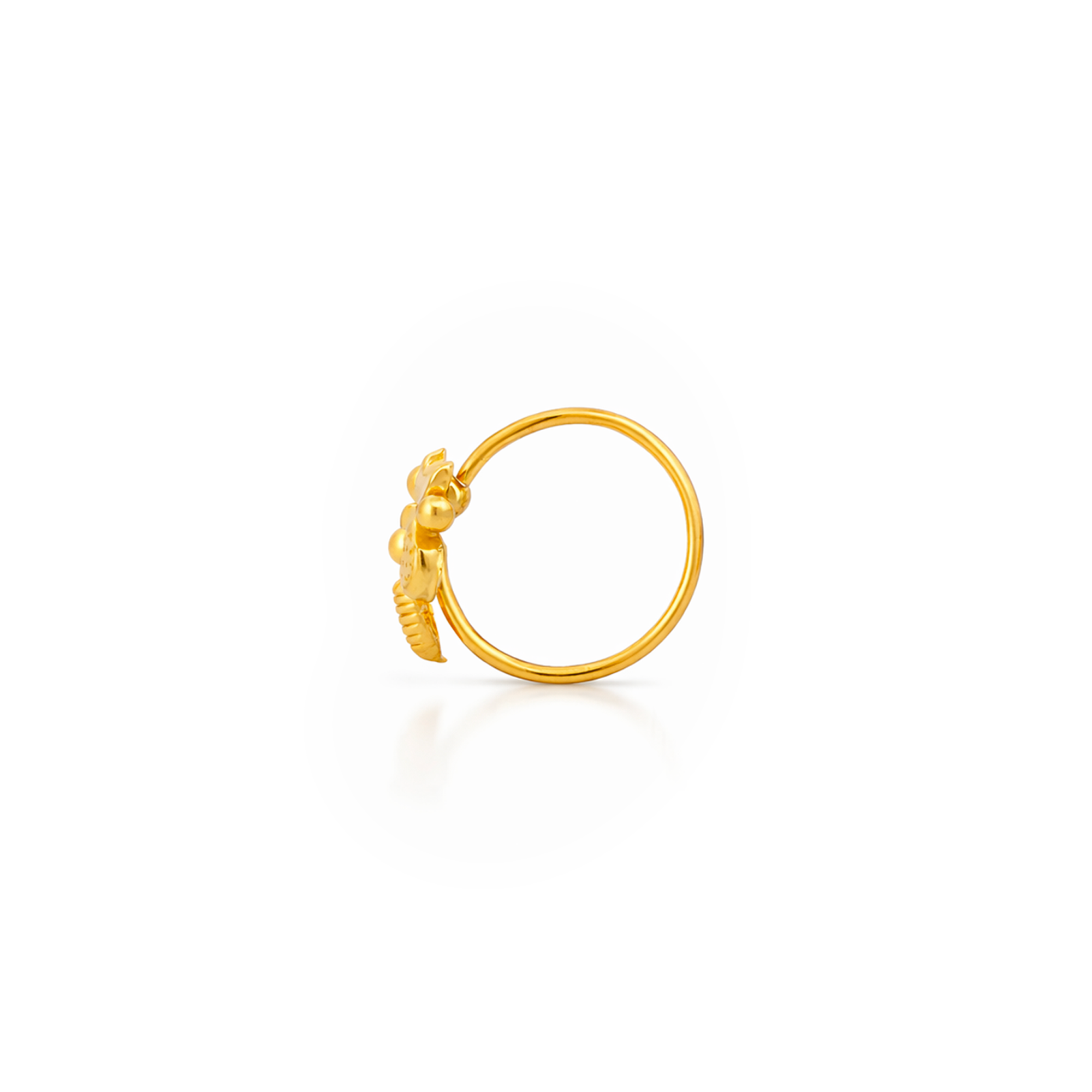22K Gold Intricate Hoop Nose Pin