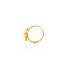 22K Gold Intricate Hoop Nose Pin