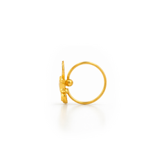 22K Gold Ornate Paisley Hoop Nose Pin