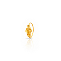 22K Gold Floral Cluster Hoop Nose Pin