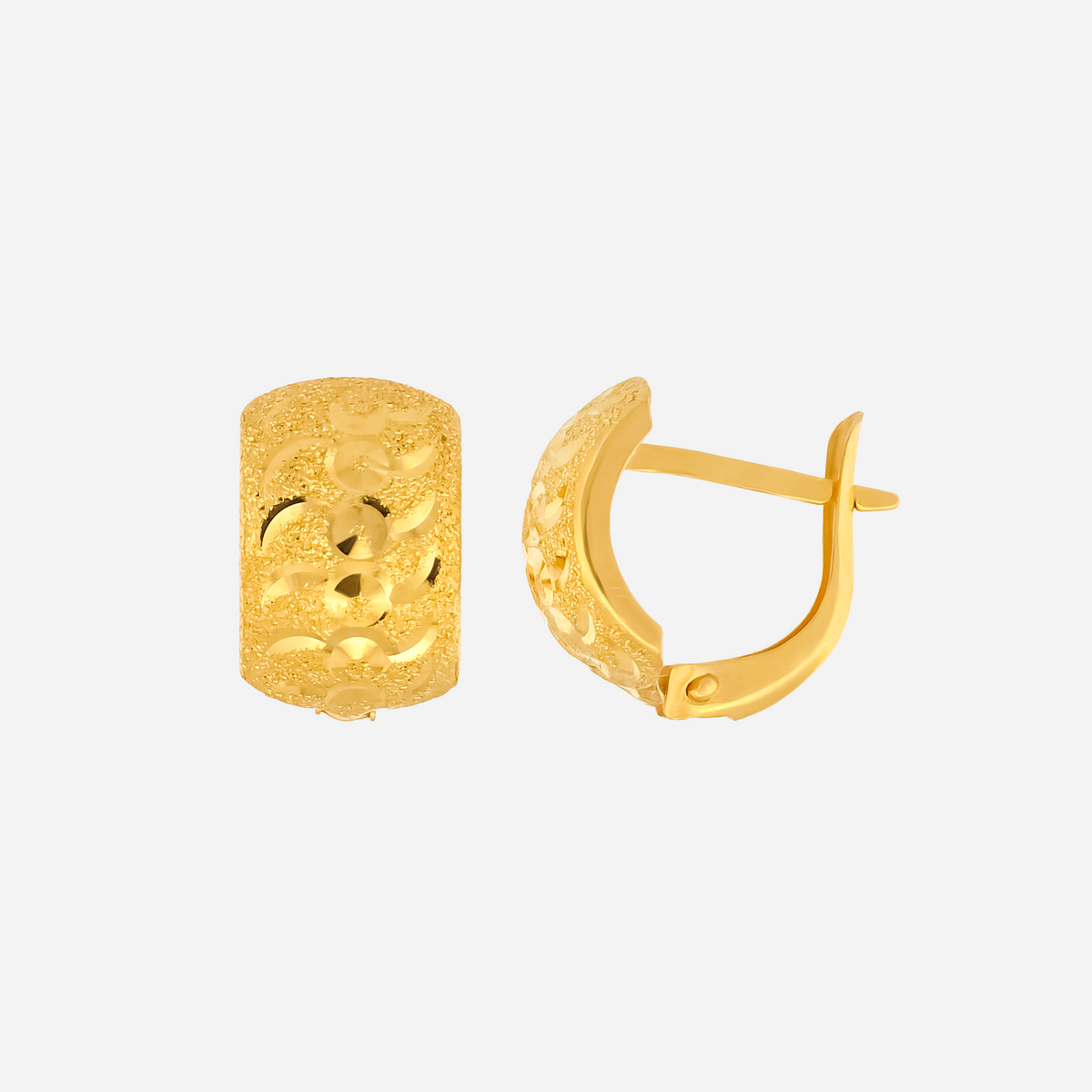 22K Gold Diamond-Cut Clip-On Earrings