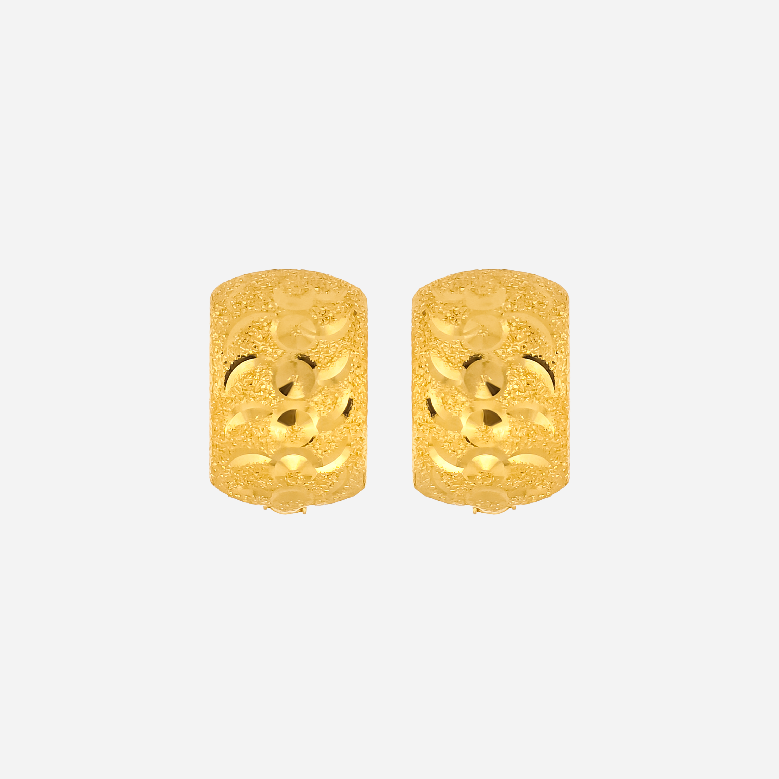 22K Gold Diamond-Cut Clip-On Earrings