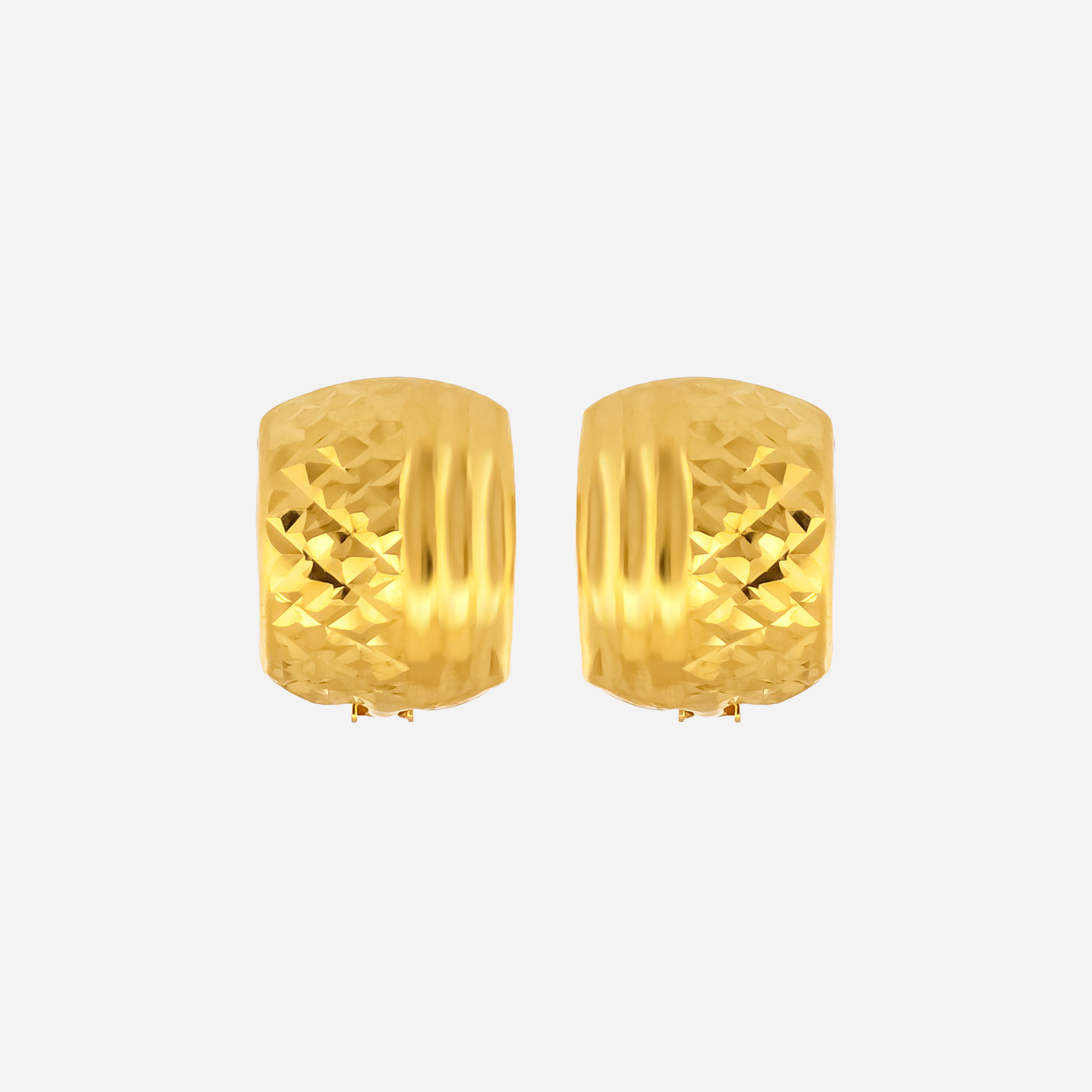 22K Gold Diamond-Cut Clip-On Earrings