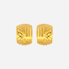 22K Gold Diamond-Cut Clip-On Earrings