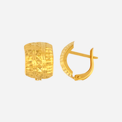 22K Gold Geometric Wide Clip-On Earrings