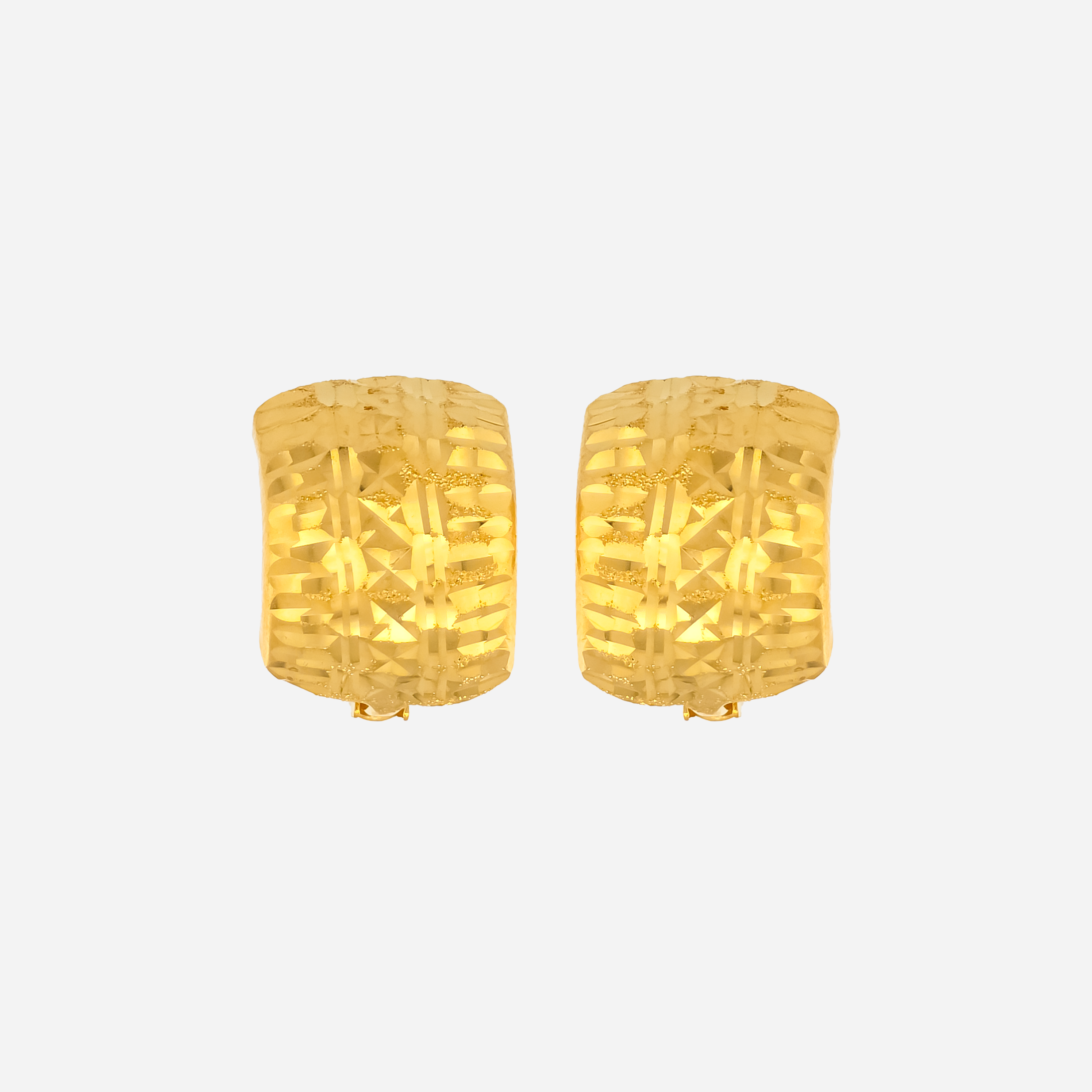 22K Gold Geometric Wide Clip-On Earrings