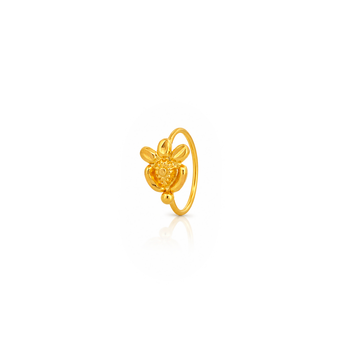 22K Gold Turtle Hoop Nose Pin