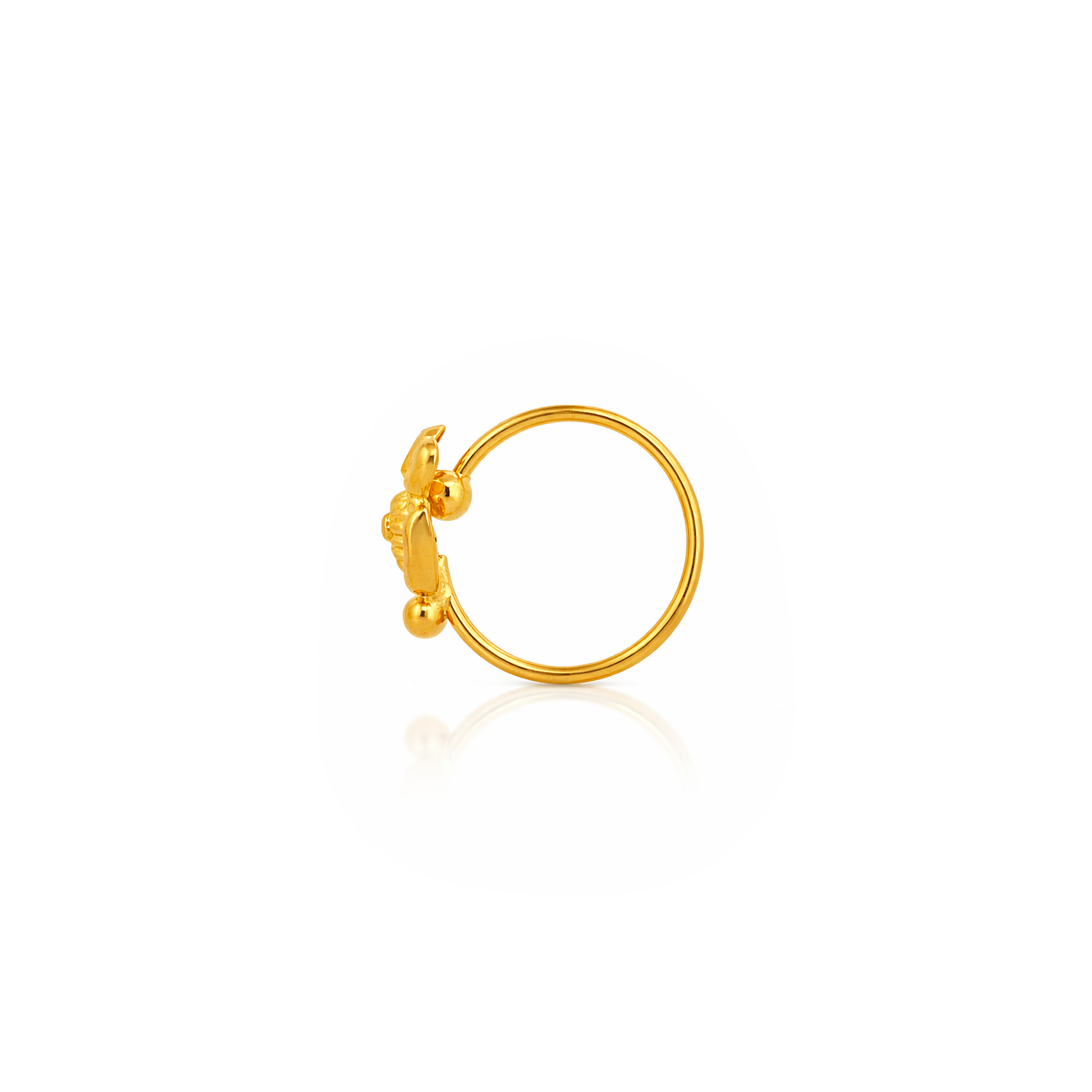 22K Gold Turtle Hoop Nose Pin