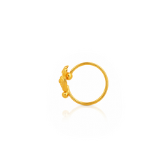 22K Gold Turtle Hoop Nose Pin