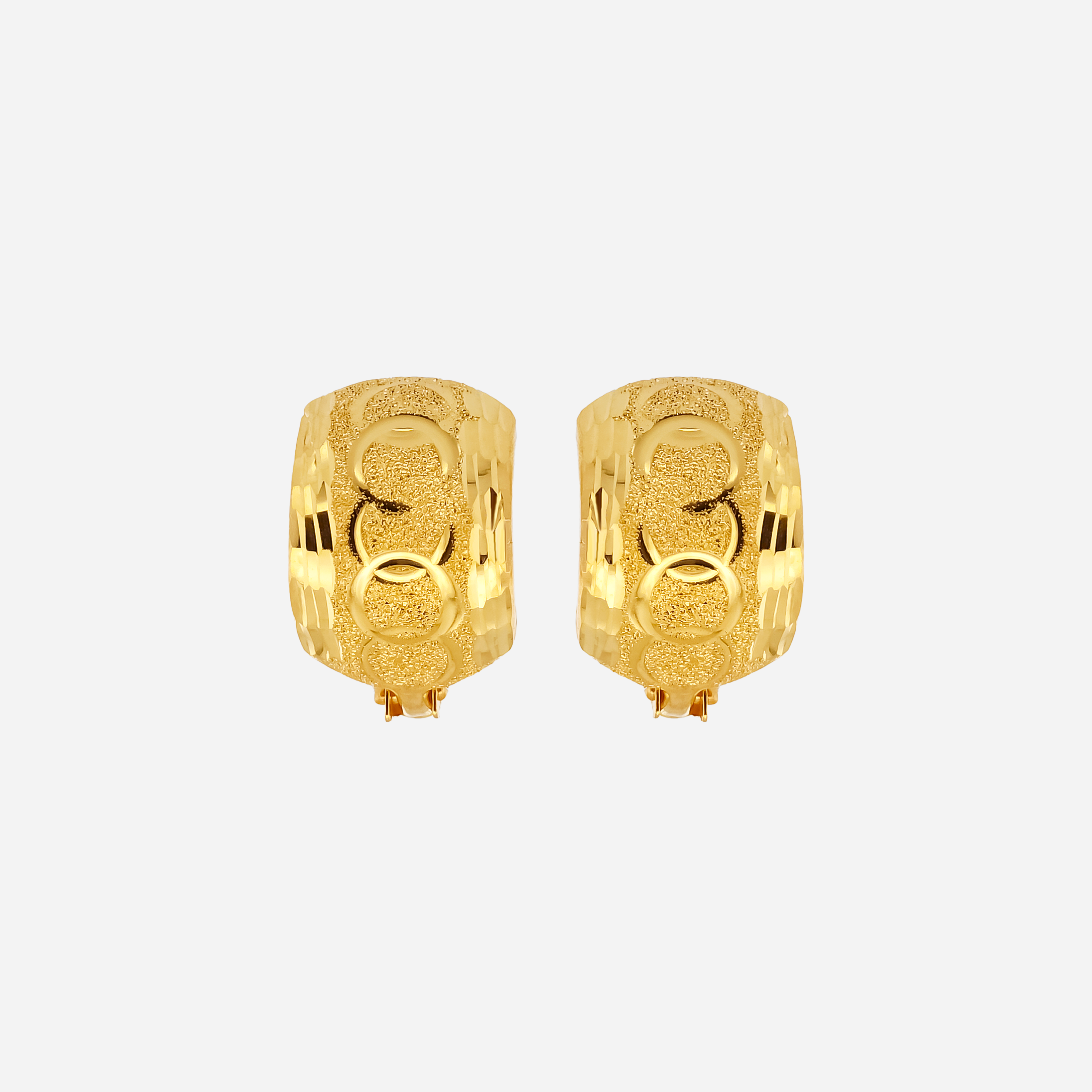22K Gold Faceted Shine Clip-On Earrings