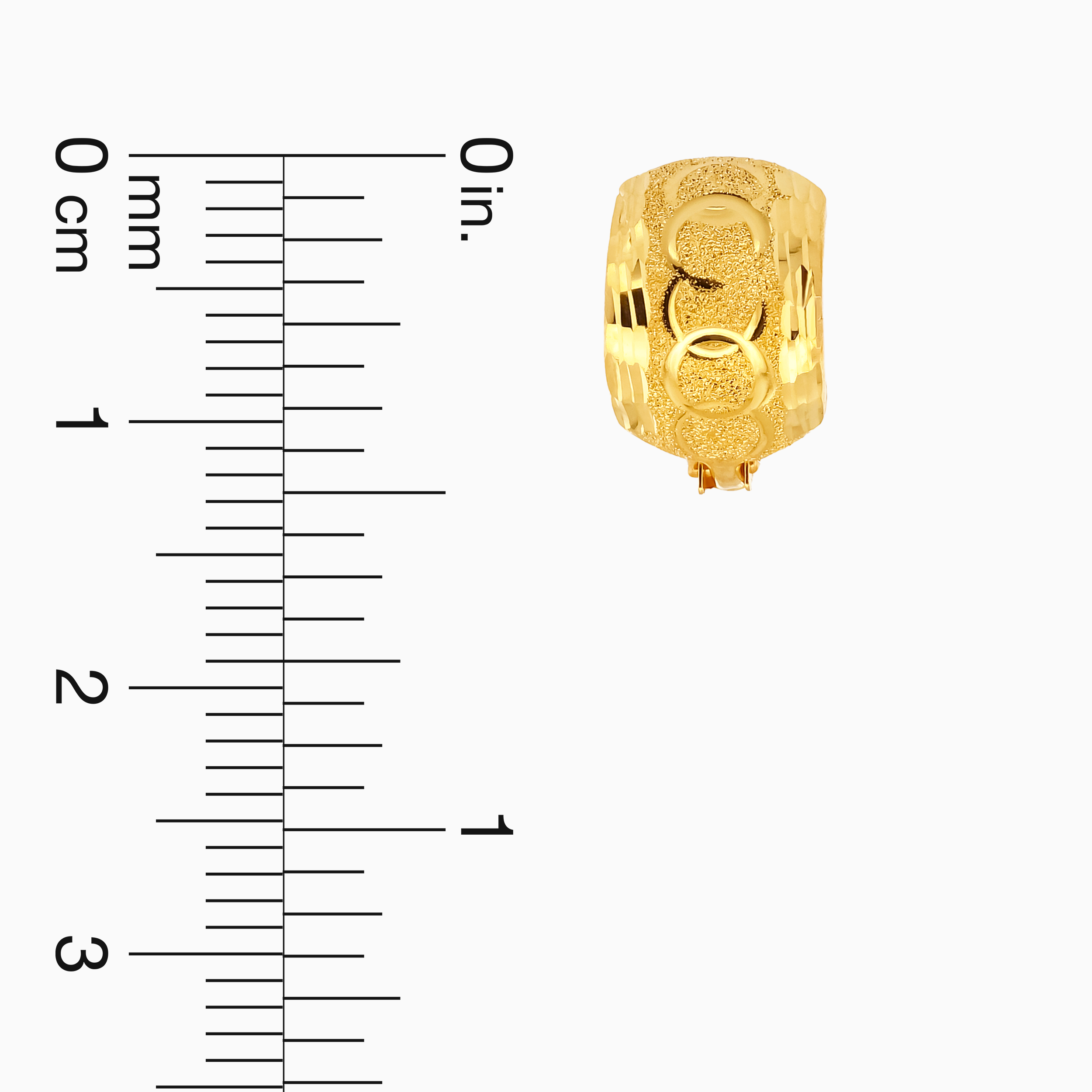 22K Gold Faceted Shine Clip-On Earrings