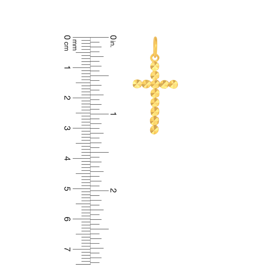 22K Gold Modern Faceted Cross Pendant