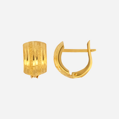 22K Gold Vertical Ribbed Clip-On Earrings