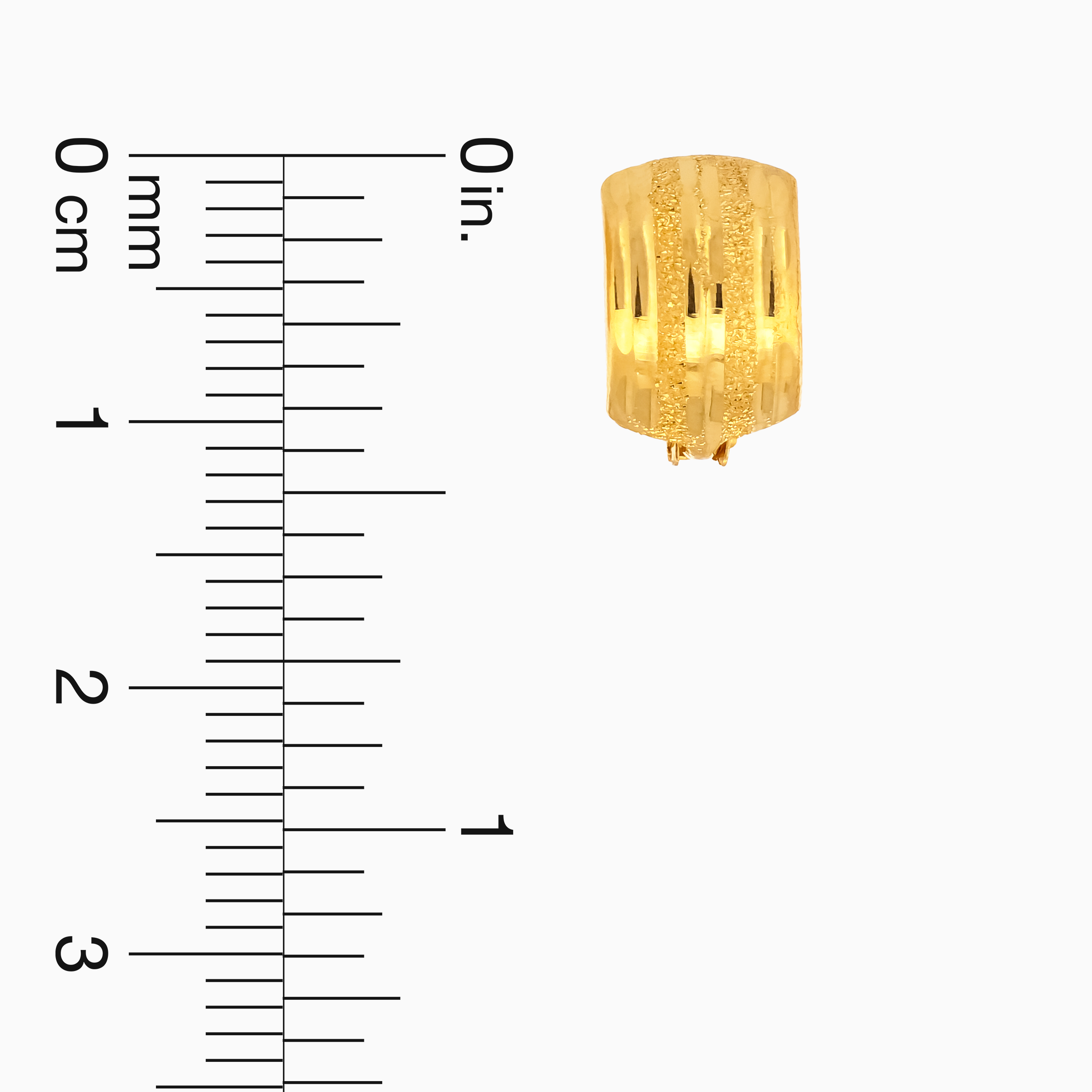 22K Gold Vertical Ribbed Clip-On Earrings