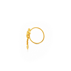 22K Gold Drop Dangle Hoop Nose Pin