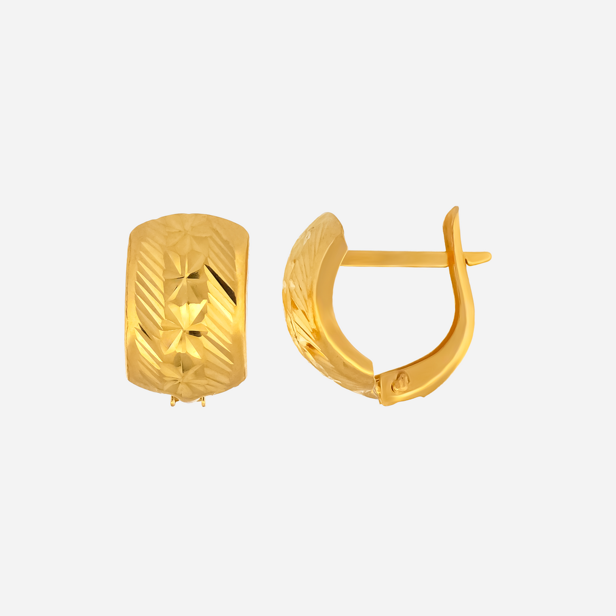 22K Gold X-Pattern Clip-On Earrings