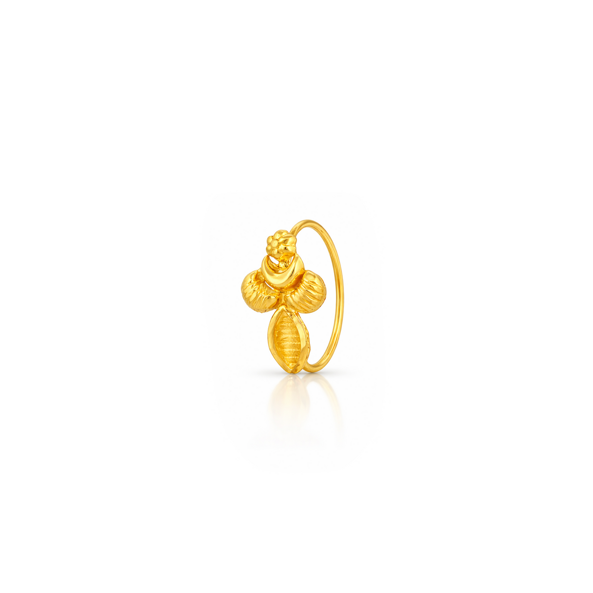 22K Gold Motif Hoop Nose Pin