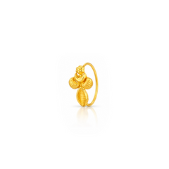 22K Gold Motif Hoop Nose Pin