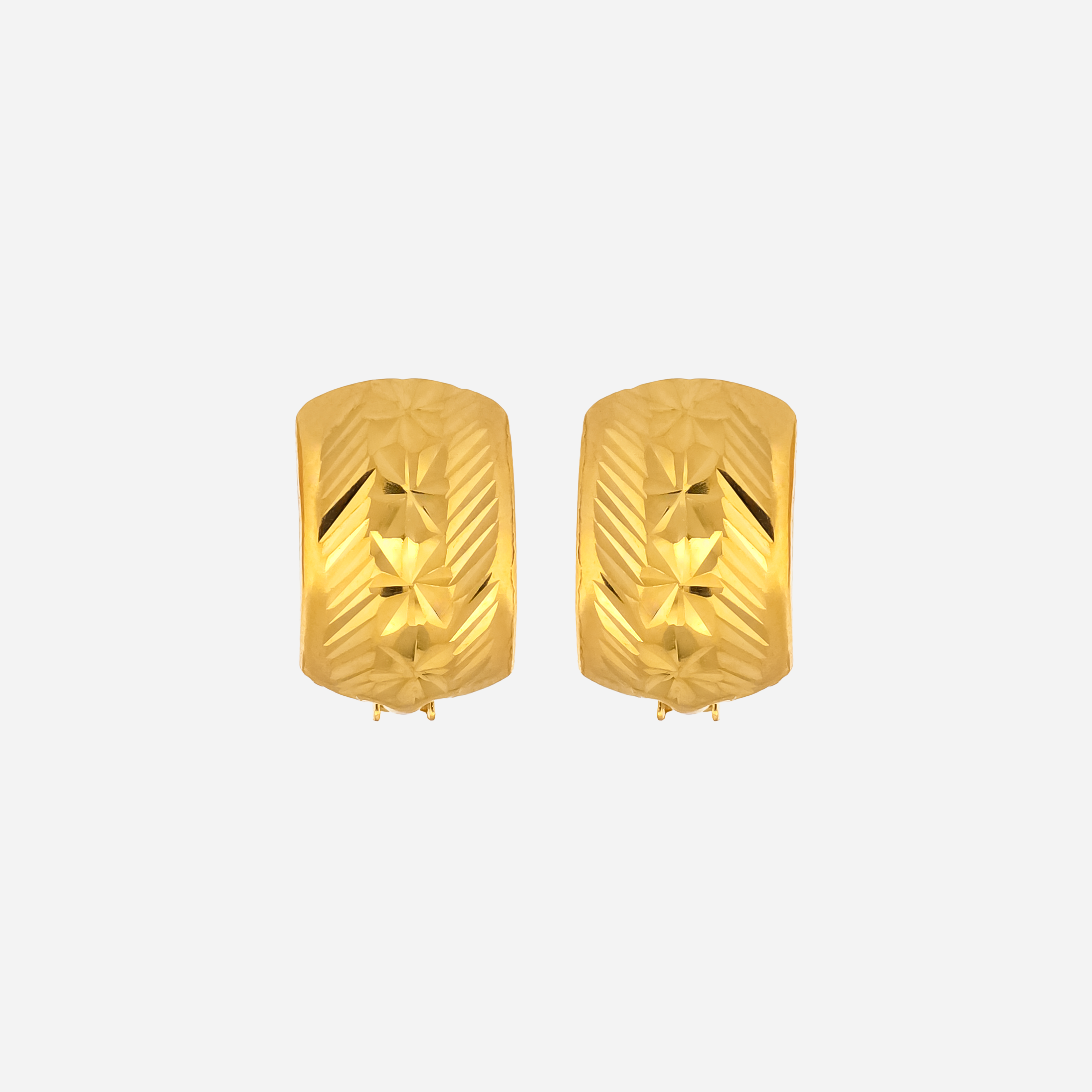 22K Gold X-Pattern Clip-On Earrings