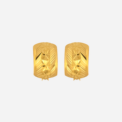 22K Gold X-Pattern Clip-On Earrings