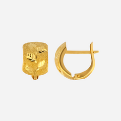 22K Gold StarDust Leaf Clip-On Earrings