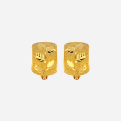 22K Gold StarDust Leaf Clip-On Earrings