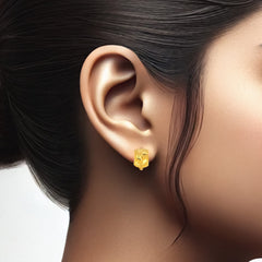 22K Gold StarDust Leaf Clip-On Earrings