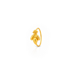 22K Gold Bud Charm Hoop Nose Pin