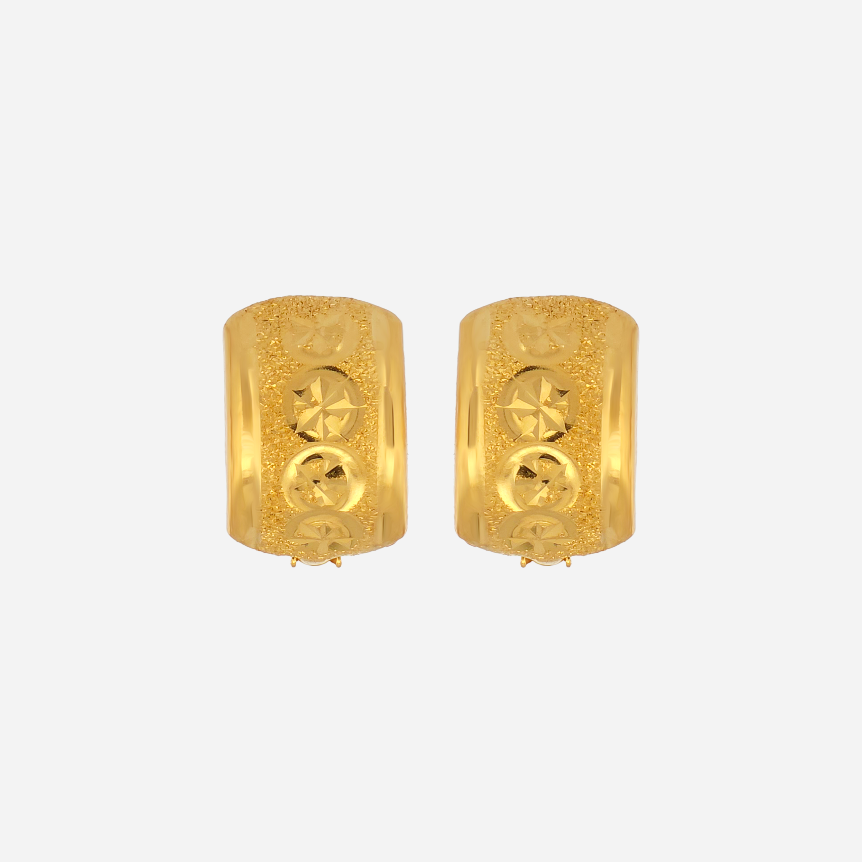 22K Gold StarDust Barrel Clip-On Earrings