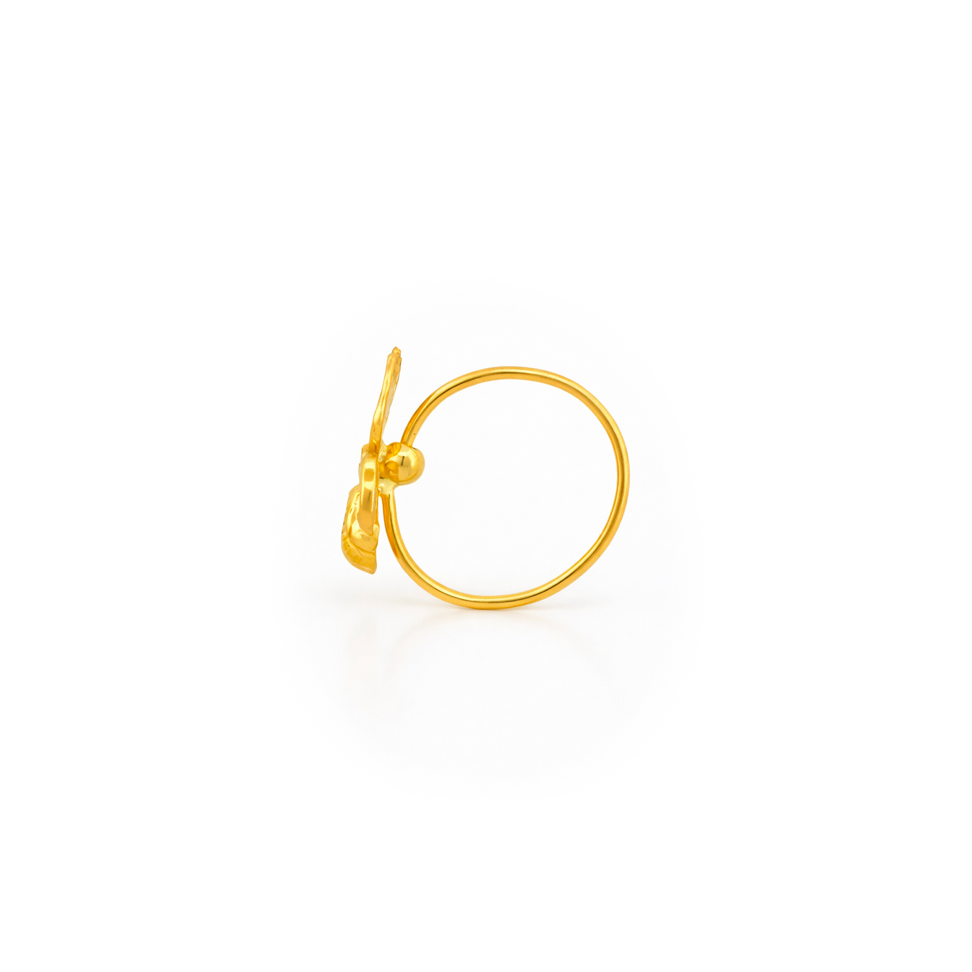22K Gold Leaf Motif Hoop Nose Pin