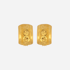 22K Gold StarDust Barrel Clip-On Earrings