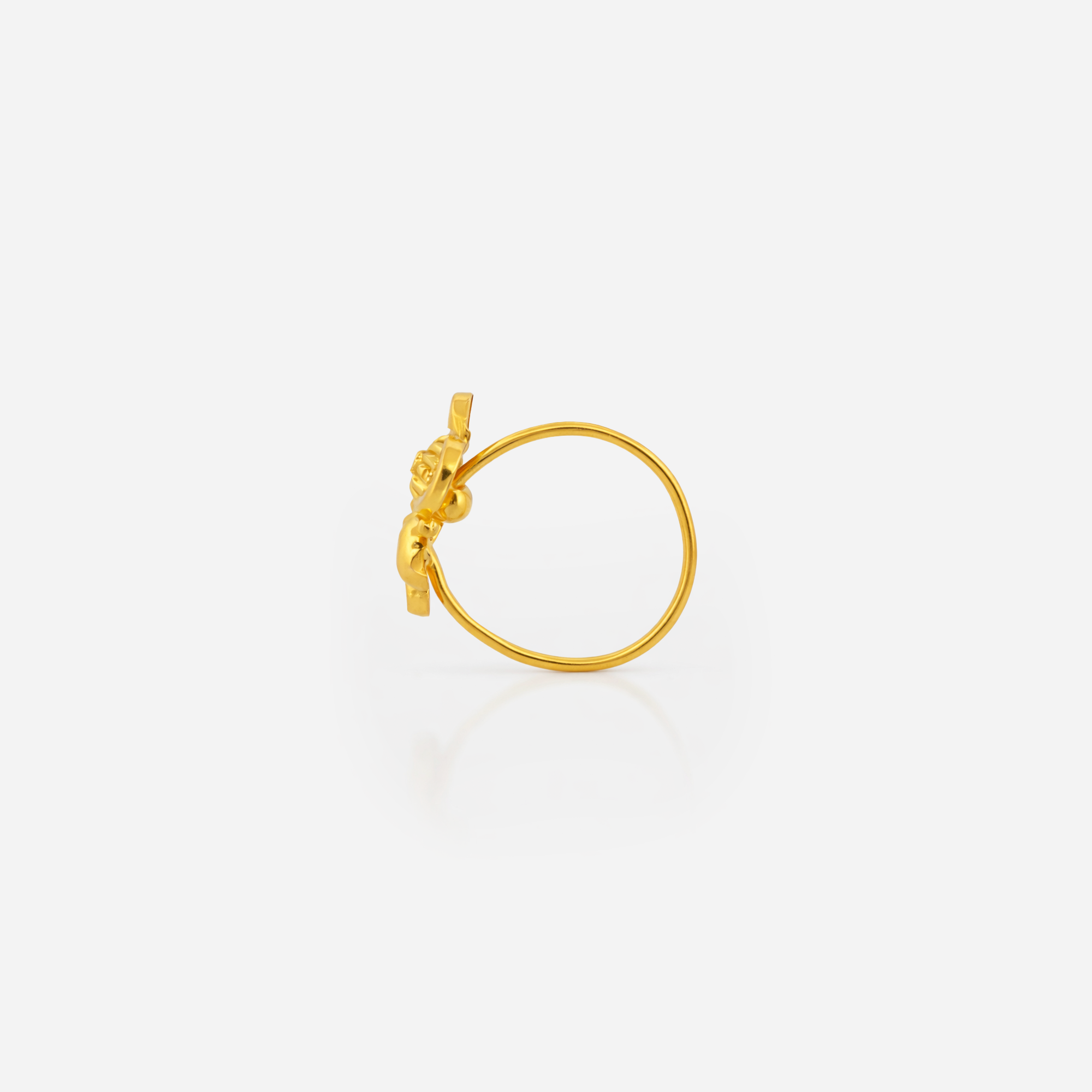22K Gold Paisley Bloom Hoop Nose Pin