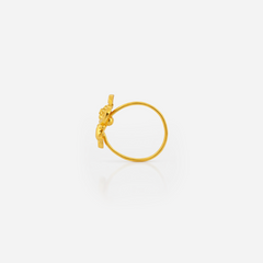 22K Gold Paisley Bloom Hoop Nose Pin