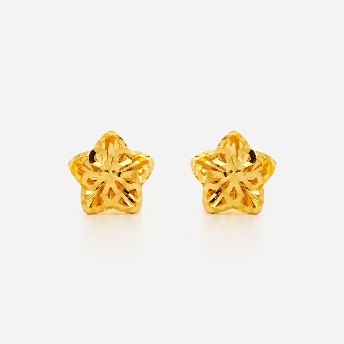 22K Gold Star Stud Earrings