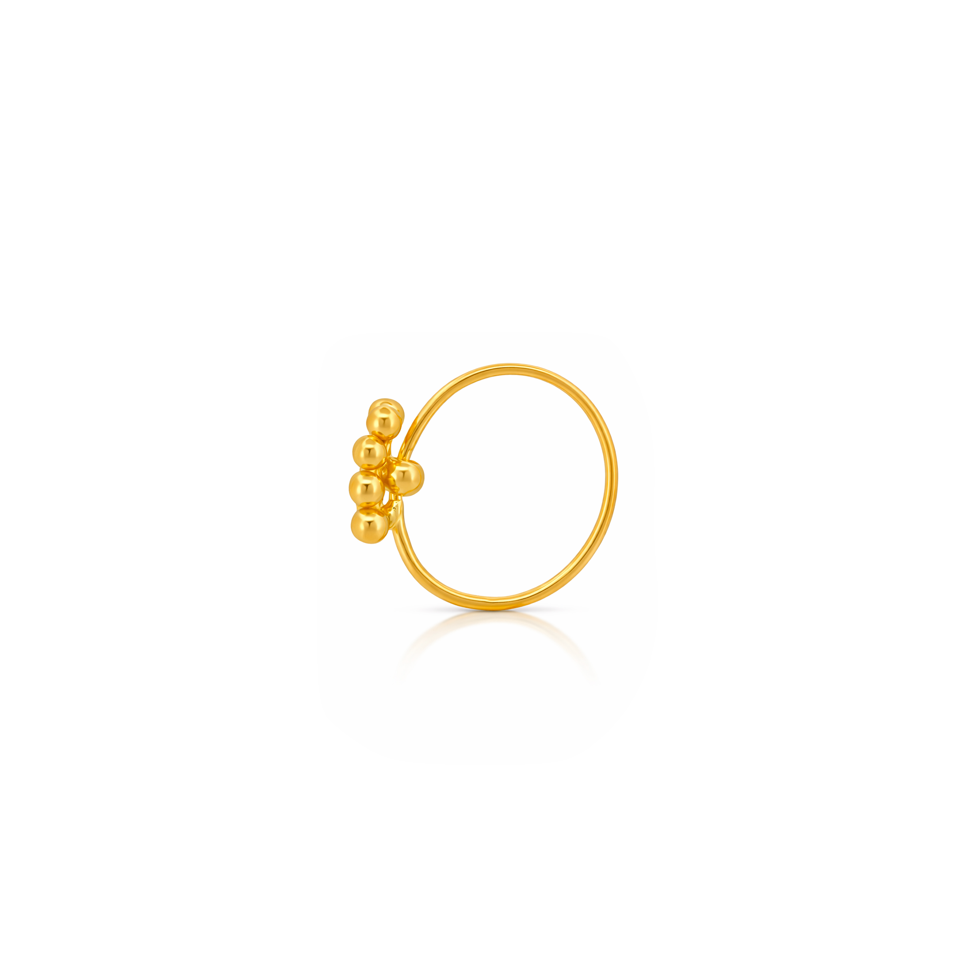 22K Gold Beaded Hoop Nose Pin