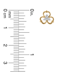 18K Gold Heart Floral Diamond Nose Pin