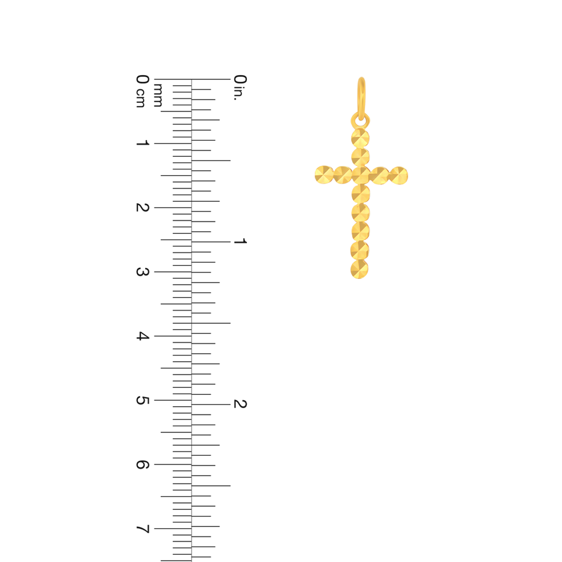 22K Gold Elegant Cross Pendant