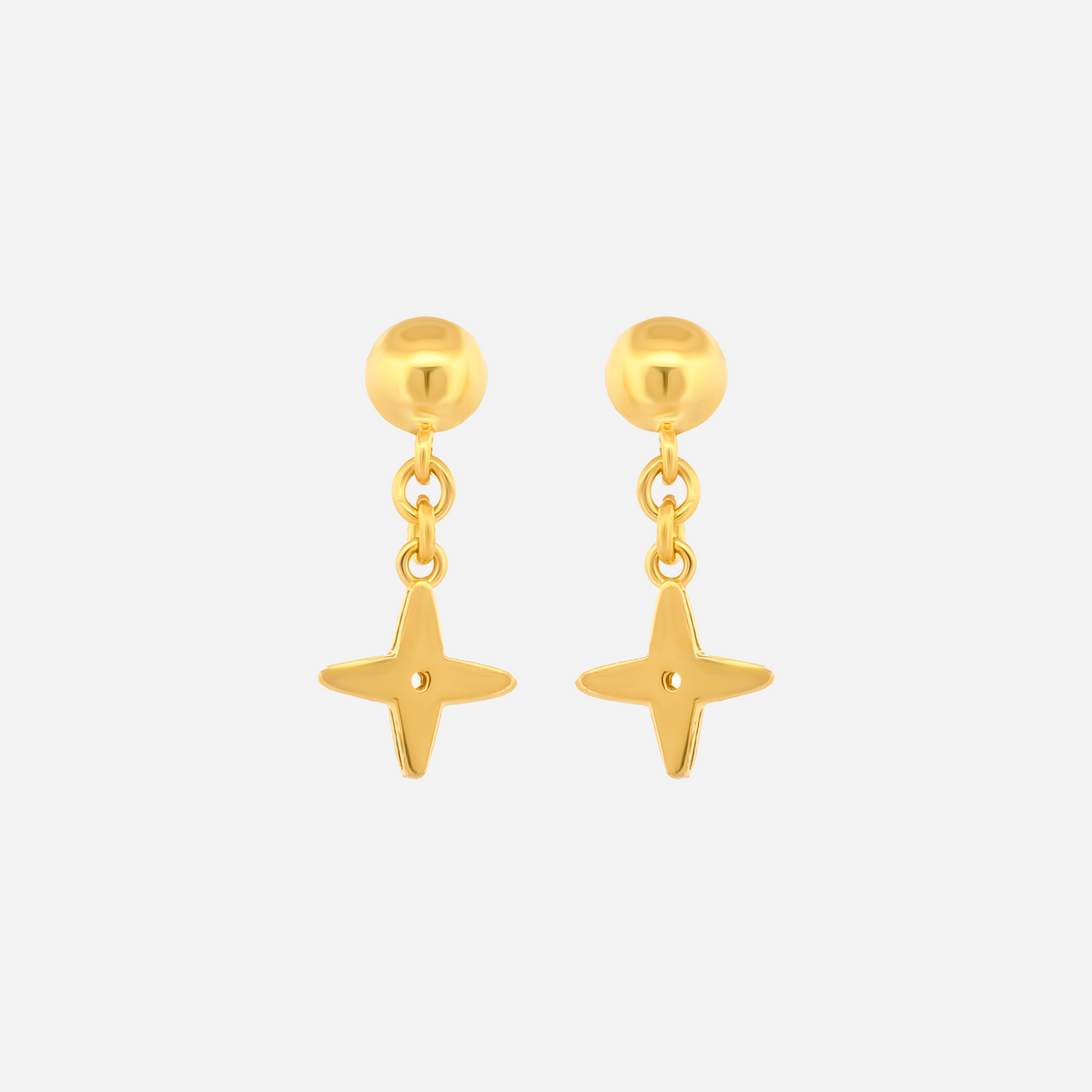 22K Gold Dainty Star Drop Earrings