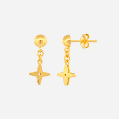 22K Gold Dainty Star Drop Earrings
