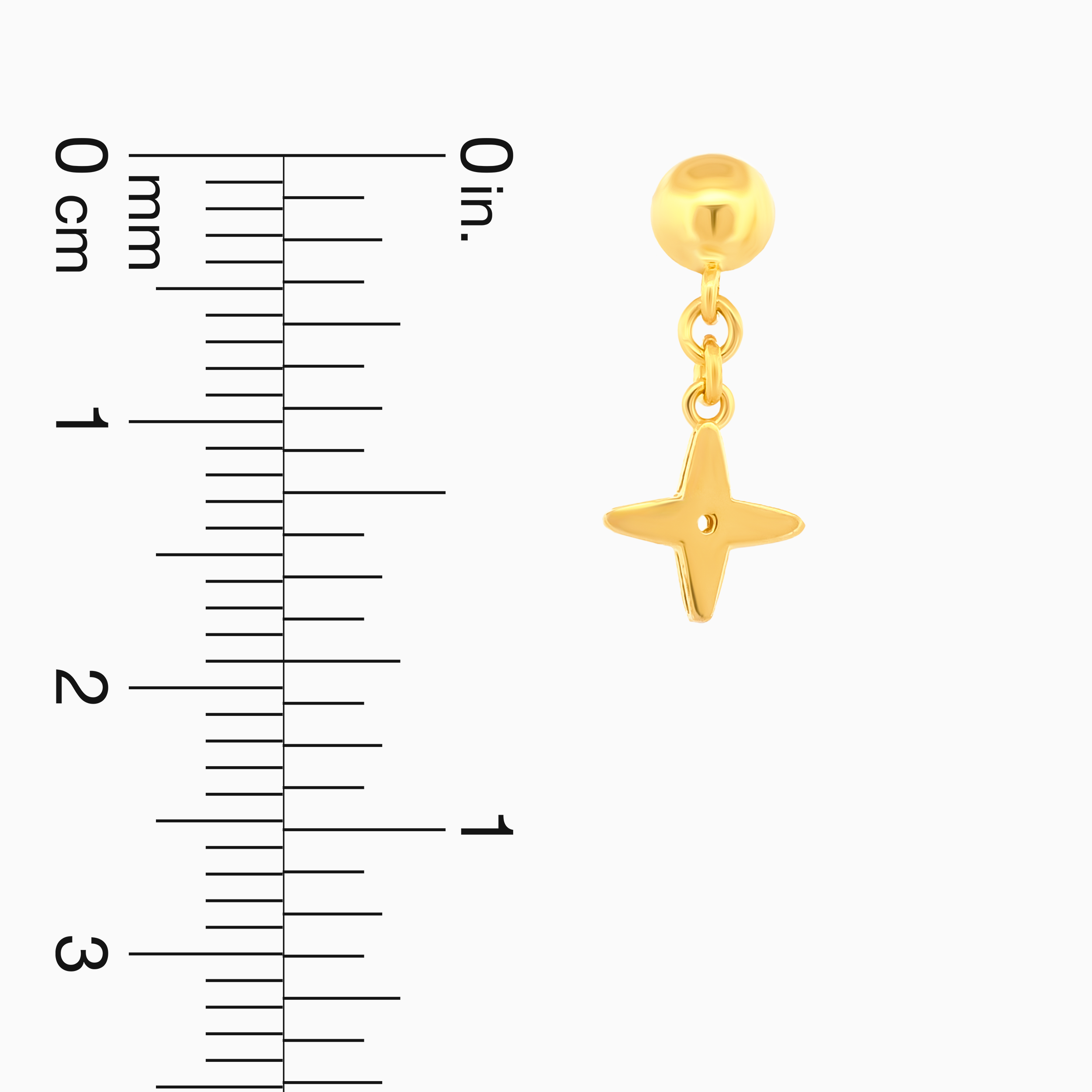 22K Gold Dainty Star Drop Earrings