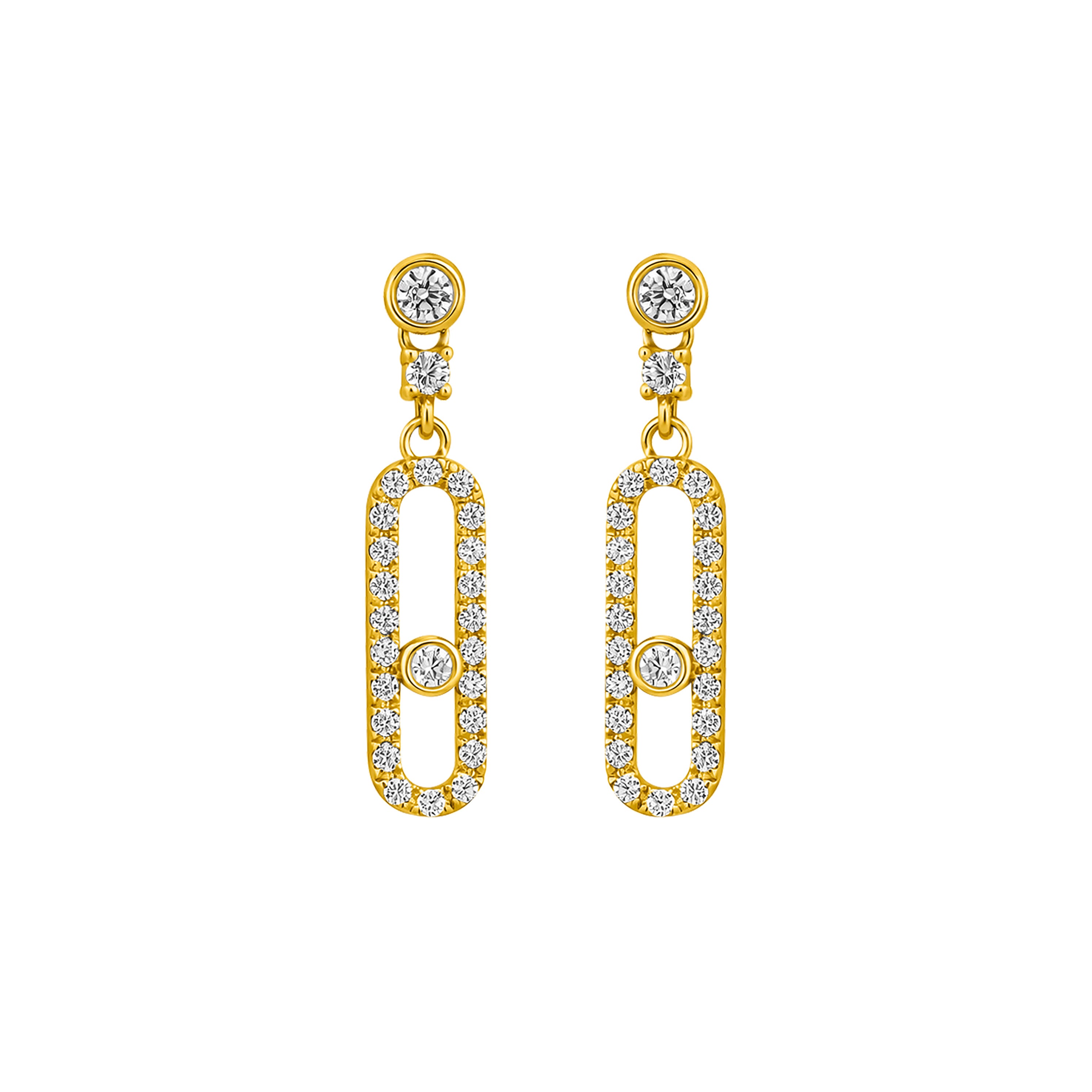22K Gold Bead Bar Earrings