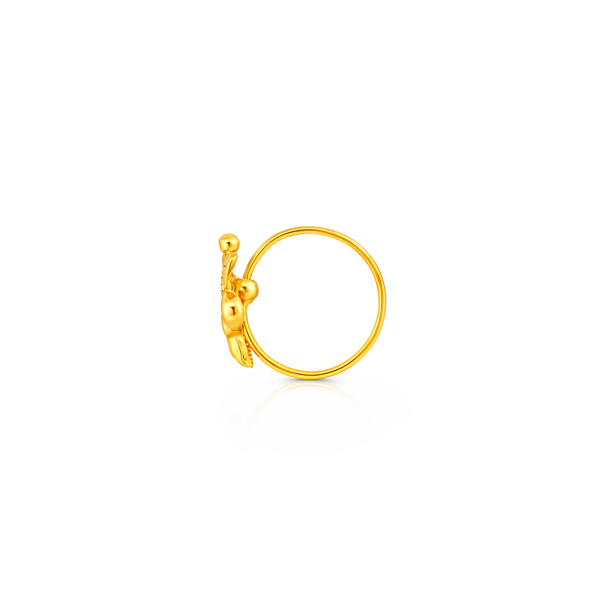 22K Gold Floral Medallion Hoop Nose Pin