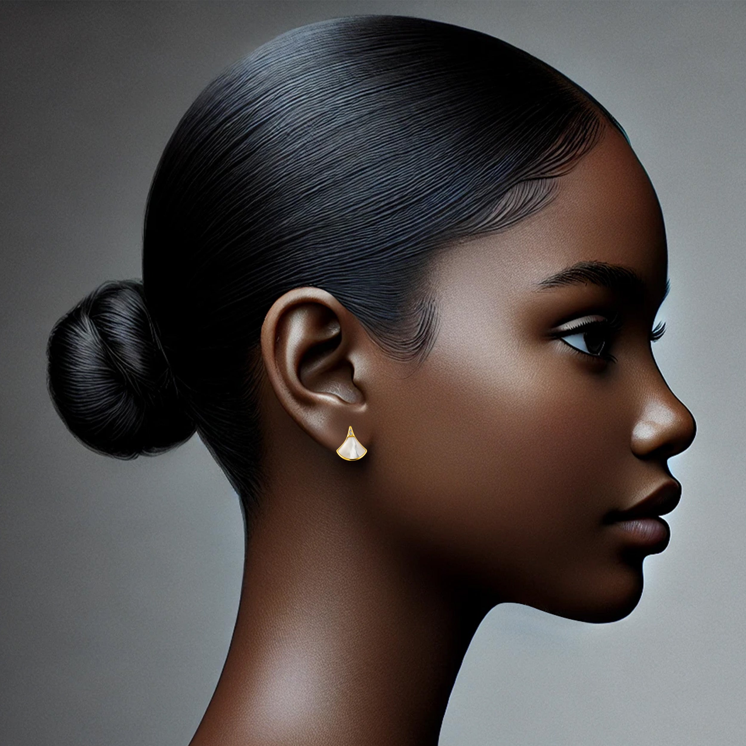 22K Gold Bead Bar Earrings